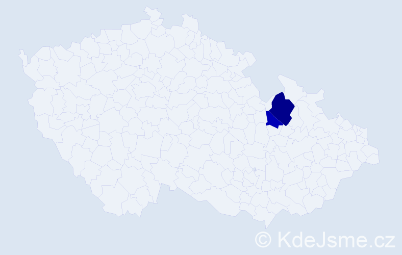 Příjmení: 'Kulil', počet výskytů 16 v celé ČR