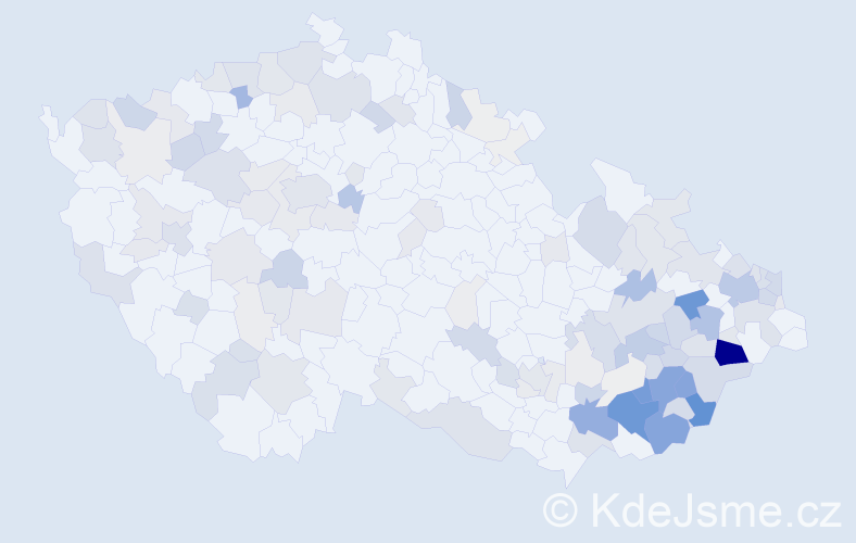 Příjmení: 'Jurčová', počet výskytů 592 v celé ČR