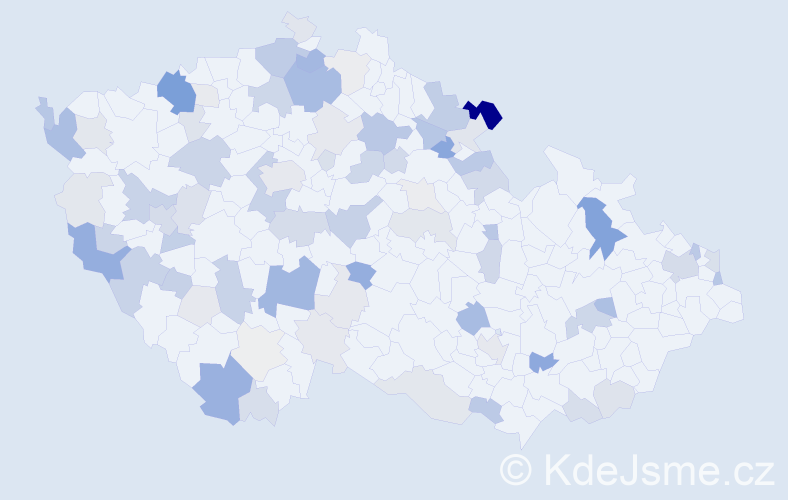 Příjmení: 'Pušková', počet výskytů 259 v celé ČR
