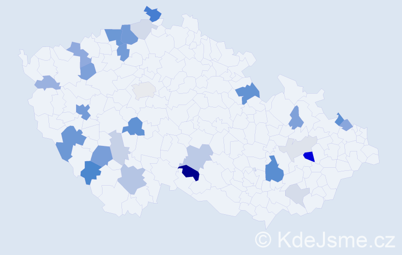 Příjmení: 'Engl', počet výskytů 75 v celé ČR