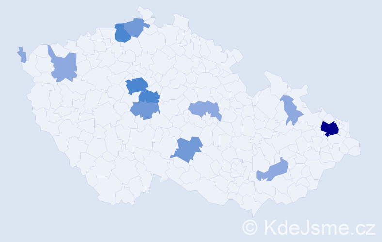 Příjmení: 'Černecký', počet výskytů 27 v celé ČR