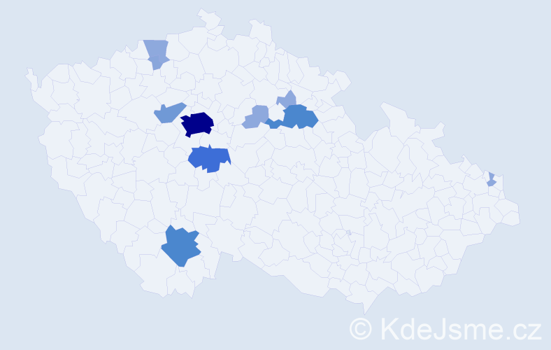 Příjmení: 'Kubeška', počet výskytů 31 v celé ČR