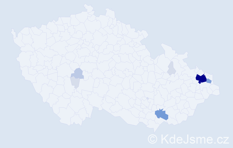 Příjmení: 'Sasinová', počet výskytů 34 v celé ČR