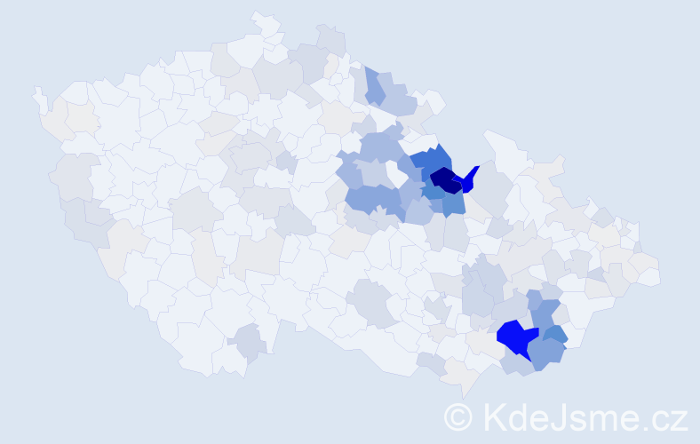 Příjmení: 'Dostálková', počet výskytů 629 v celé ČR