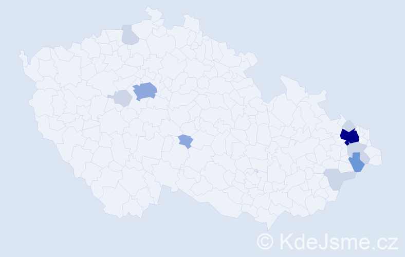Příjmení: 'Pavlán', počet výskytů 28 v celé ČR
