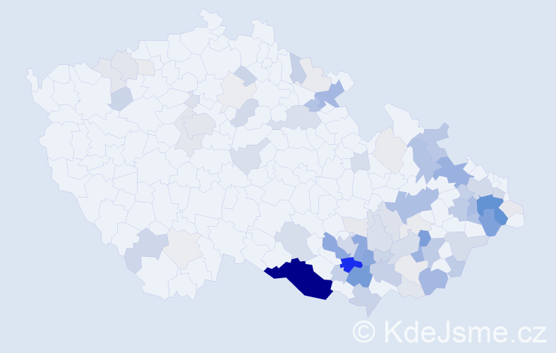 Příjmení: 'Rožnovská', počet výskytů 319 v celé ČR