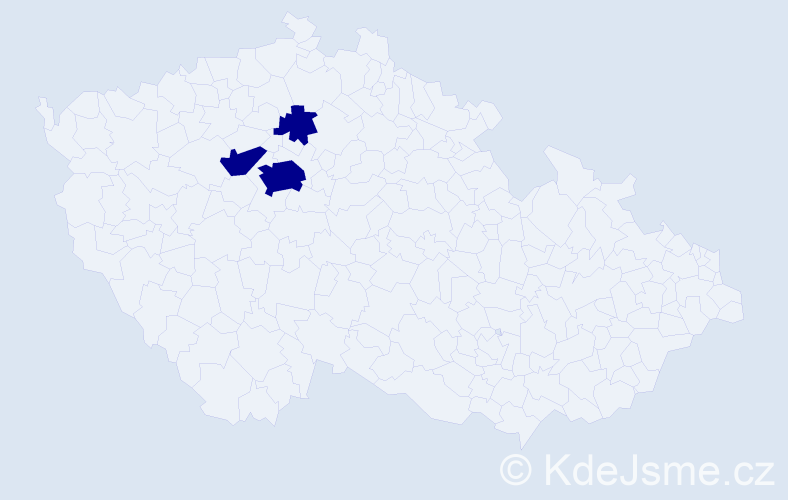 Příjmení: 'Rajtáková', počet výskytů 3 v celé ČR