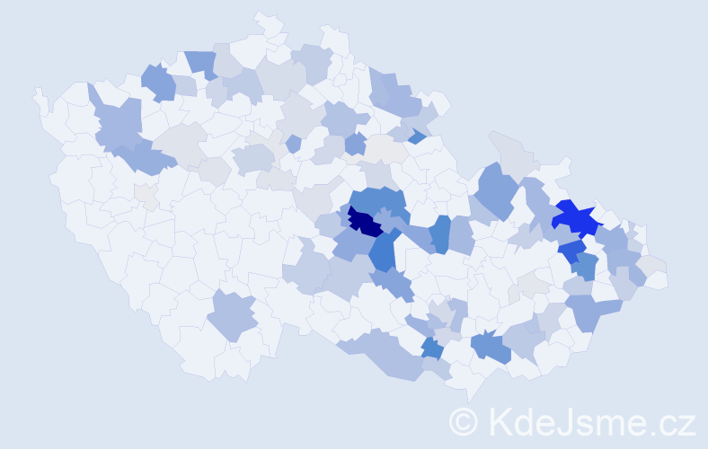 Příjmení: 'Ficek', počet výskytů 314 v celé ČR