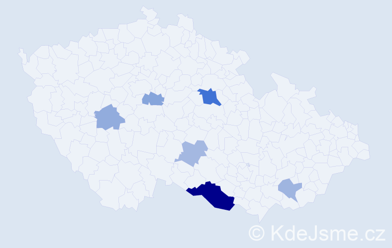 Příjmení: 'Schmuttermeier', počet výskytů 14 v celé ČR