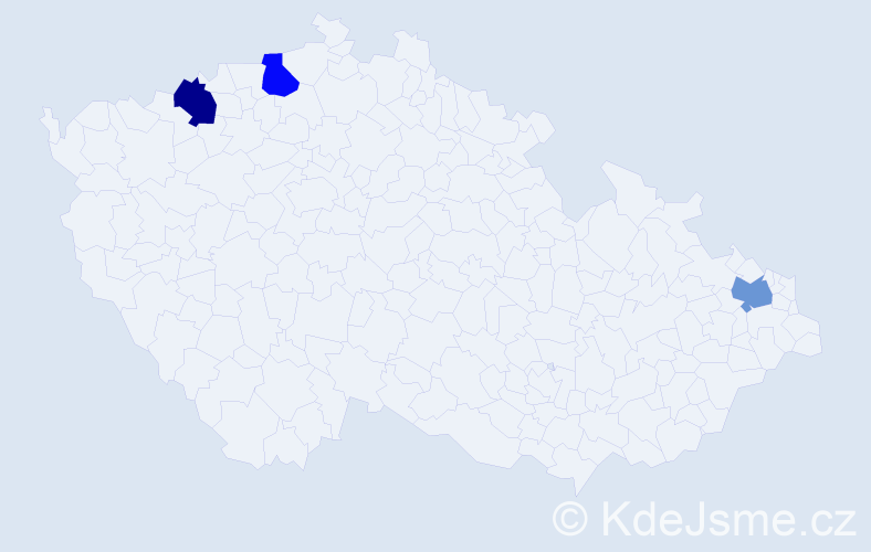 Příjmení: 'Šnejderová', počet výskytů 3 v celé ČR