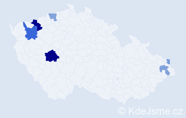 Příjmení: 'Machava', počet výskytů 10 v celé ČR