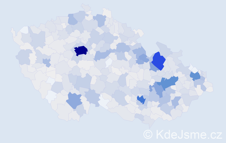 Příjmení: 'Kubíček', počet výskytů 4061 v celé ČR