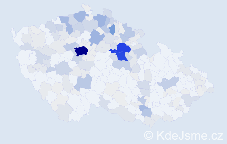 Příjmení: 'Bažantová', počet výskytů 869 v celé ČR