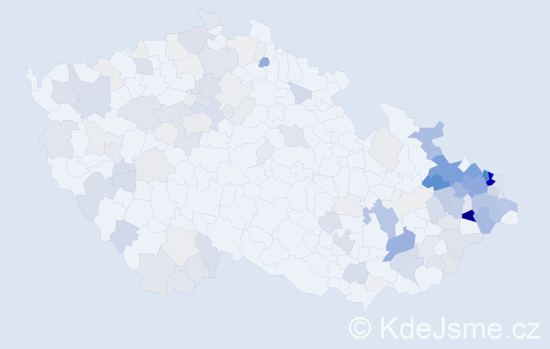 Příjmení: 'Adamčíková', počet výskytů 554 v celé ČR