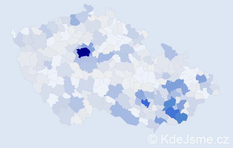 Příjmení: 'Králík', počet výskytů 1668 v celé ČR