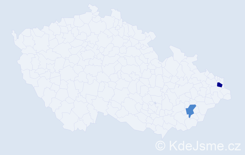 Příjmení: 'Frízová', počet výskytů 3 v celé ČR
