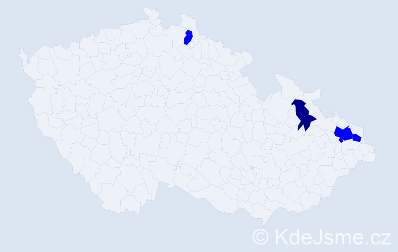 Příjmení: 'Caránková', počet výskytů 5 v celé ČR
