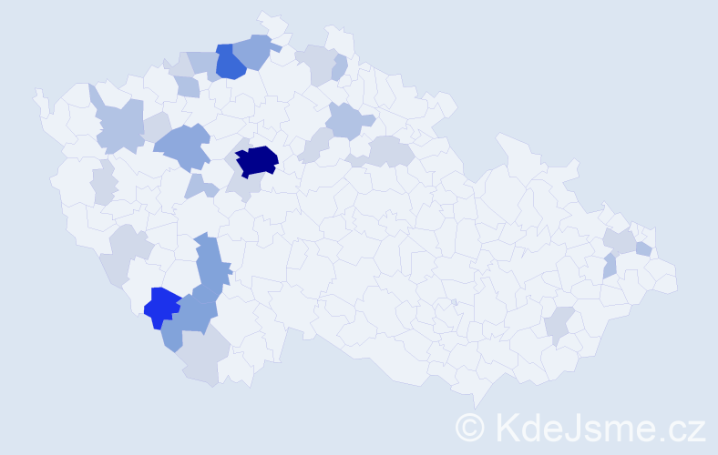 Příjmení: 'Bělecký', počet výskytů 81 v celé ČR
