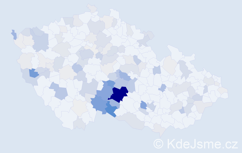 Příjmení: 'Duba', počet výskytů 470 v celé ČR