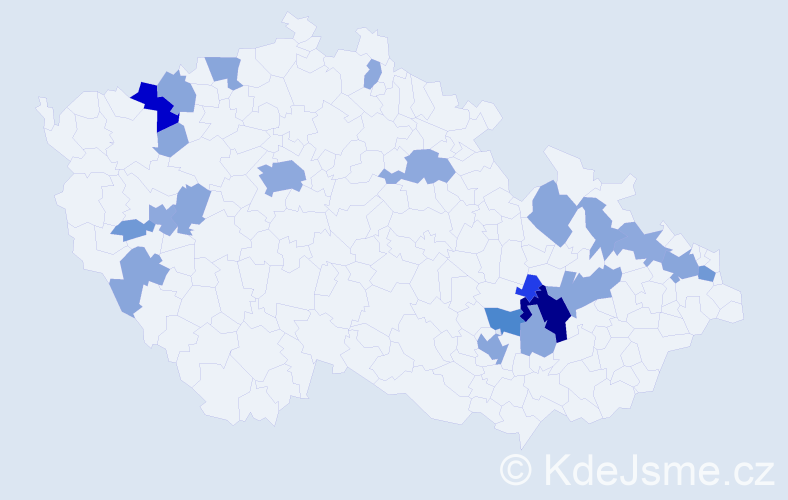 Příjmení: 'Klemsová', počet výskytů 60 v celé ČR