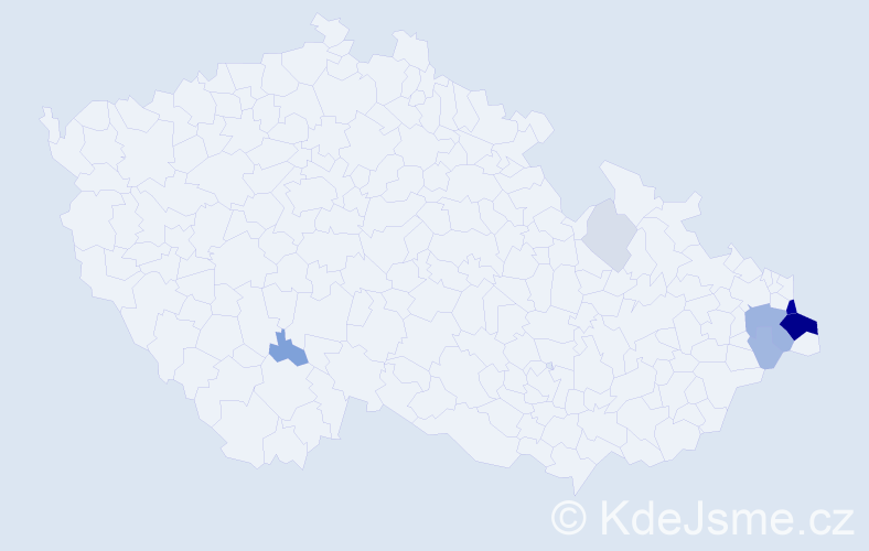 Příjmení: 'Krawiec', počet výskytů 29 v celé ČR