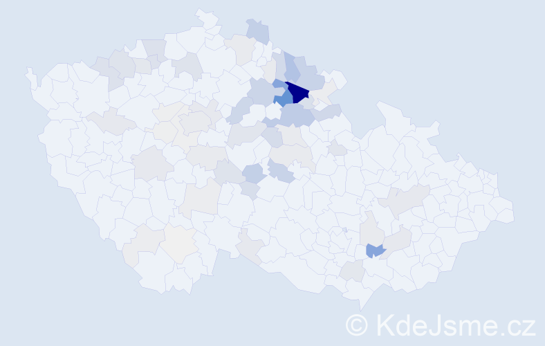 Příjmení: 'Voňková', počet výskytů 283 v celé ČR
