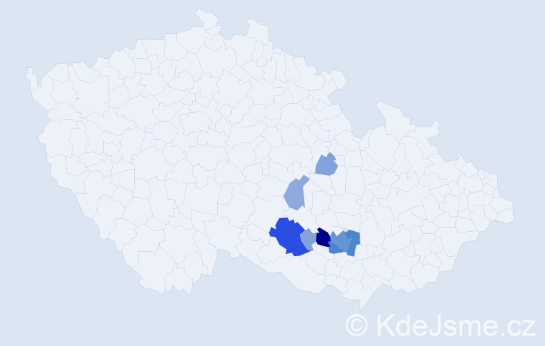 Příjmení: 'Posádková', počet výskytů 25 v celé ČR