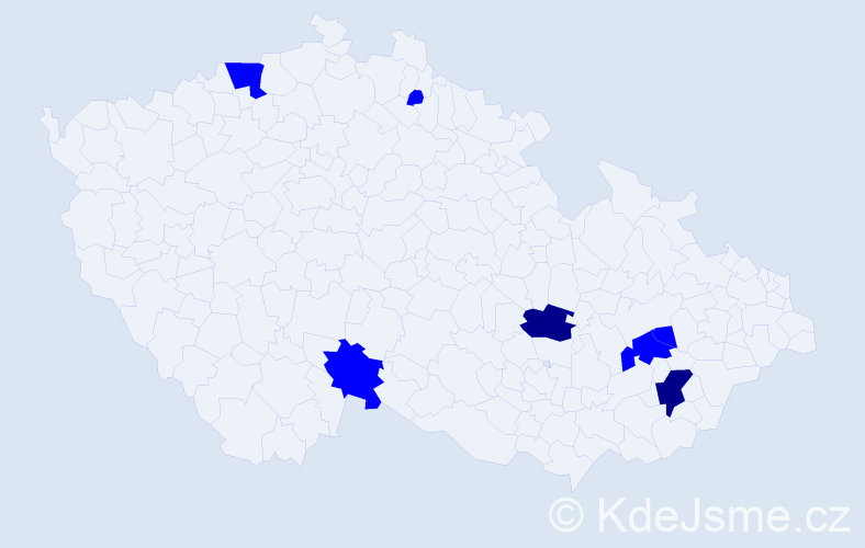 Příjmení: 'Krivušová', počet výskytů 9 v celé ČR