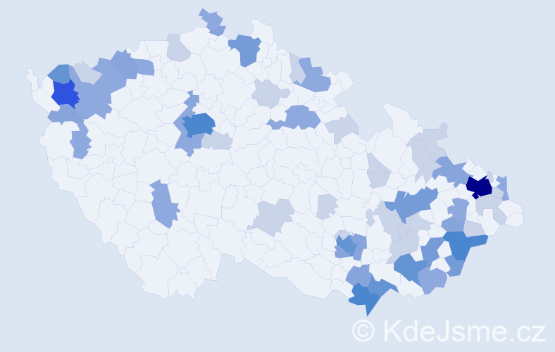 Příjmení: 'Hollá', počet výskytů 145 v celé ČR