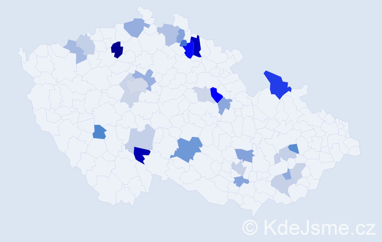 Příjmení: 'Buryánková', počet výskytů 56 v celé ČR
