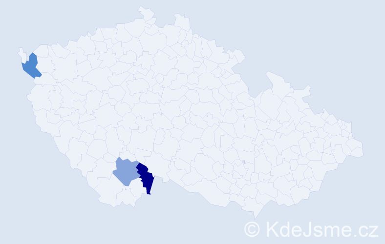Příjmení: 'Štumpourová', počet výskytů 6 v celé ČR