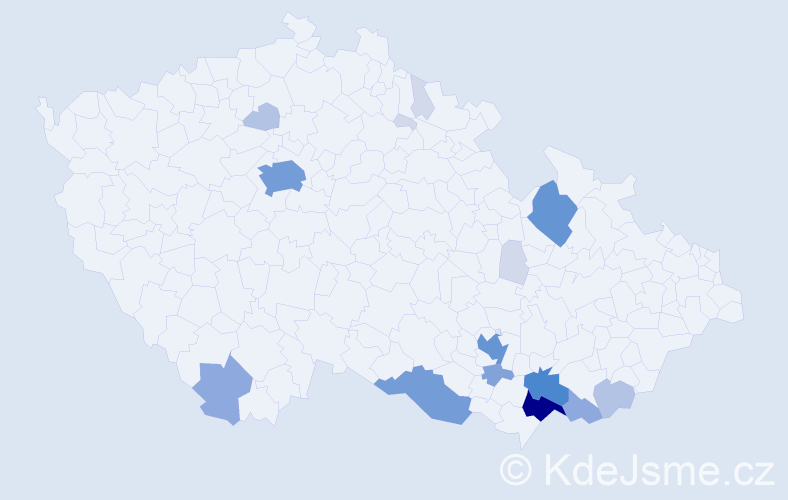 Příjmení: 'Svora', počet výskytů 63 v celé ČR