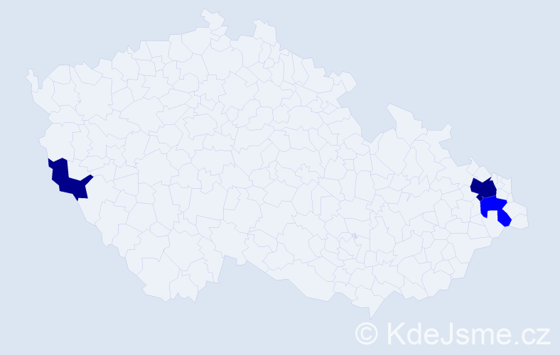 Příjmení: 'Podpleská', počet výskytů 5 v celé ČR