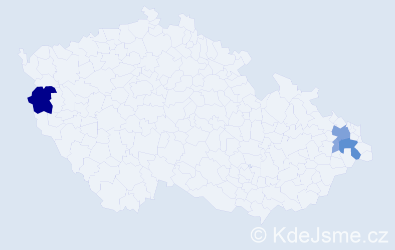 Příjmení: 'Kyjanicová', počet výskytů 15 v celé ČR