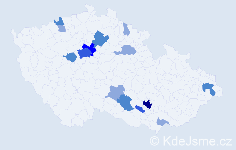 Příjmení: 'Duran', počet výskytů 30 v celé ČR