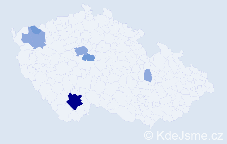 Příjmení: 'Atexinger', počet výskytů 14 v celé ČR