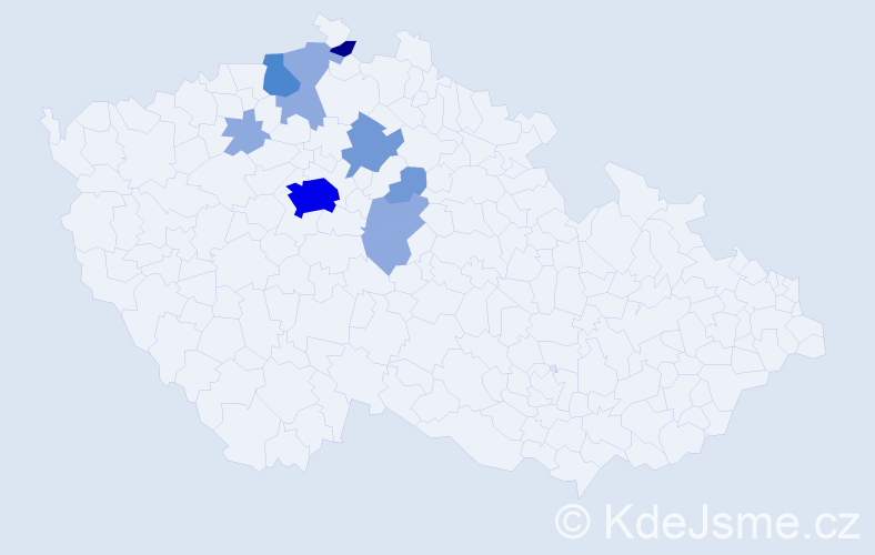 Příjmení: 'Louka', počet výskytů 23 v celé ČR