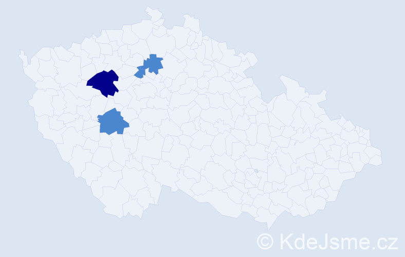 Příjmení: 'Pazyna', počet výskytů 6 v celé ČR