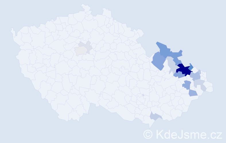 Příjmení: 'Prejda', počet výskytů 69 v celé ČR