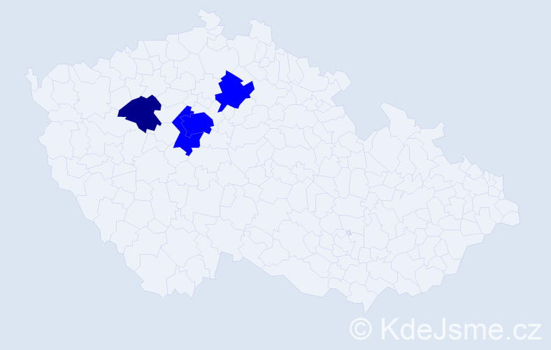 Příjmení: 'Mesár', počet výskytů 5 v celé ČR