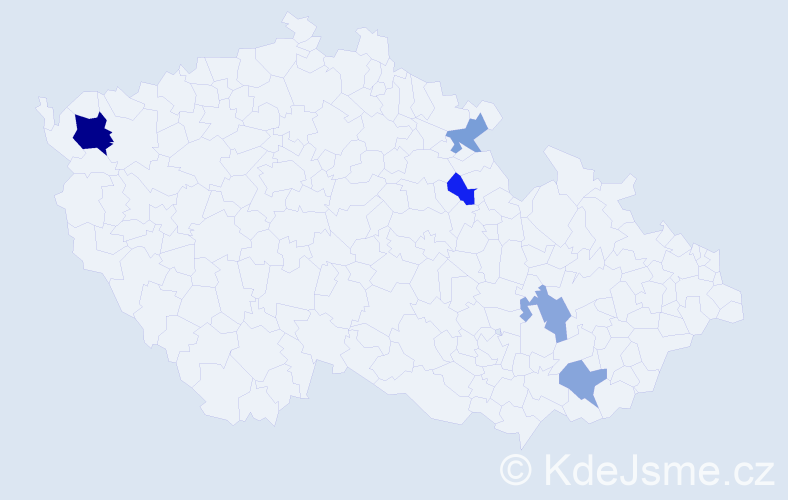 Příjmení: 'Ferenec', počet výskytů 8 v celé ČR
