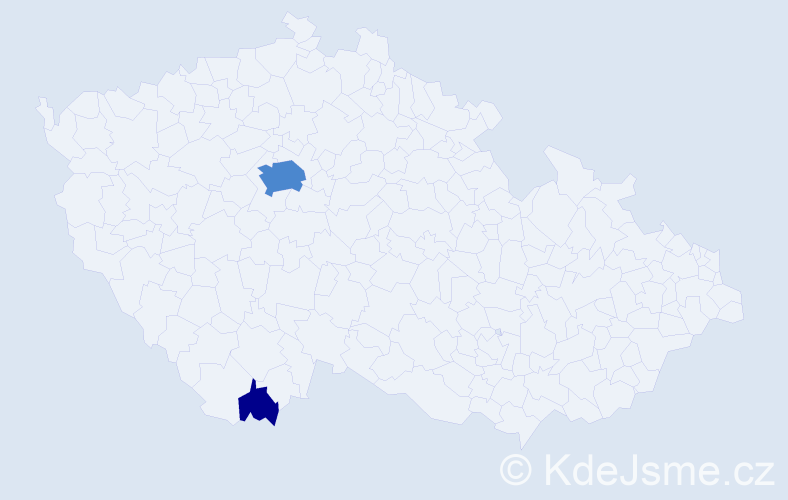 Příjmení: 'Ejupi', počet výskytů 6 v celé ČR