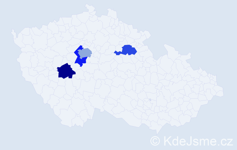 Příjmení: 'Prohasková', počet výskytů 5 v celé ČR
