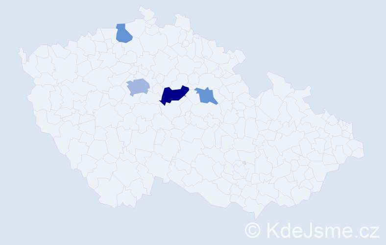 Příjmení: 'Gandalovič', počet výskytů 7 v celé ČR