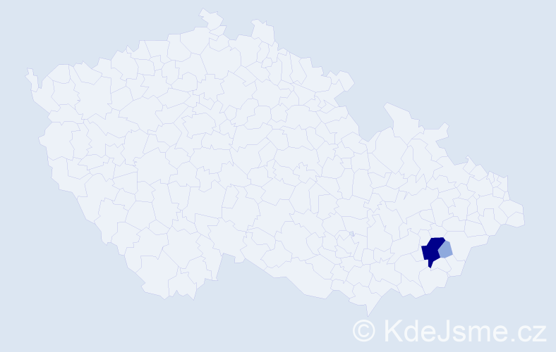Příjmení: 'Vylimcová', počet výskytů 13 v celé ČR