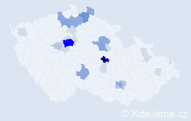 Příjmení: 'Akrmanová', počet výskytů 75 v celé ČR