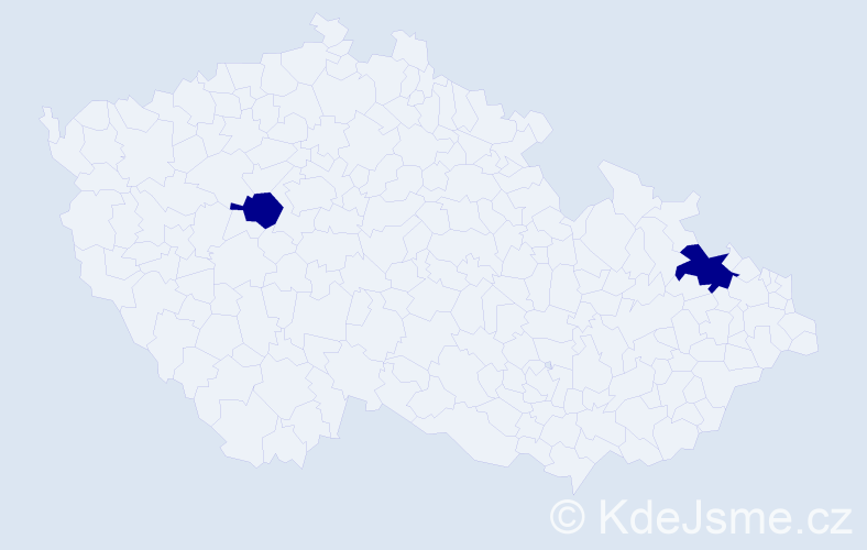 Příjmení: 'Melon', počet výskytů 2 v celé ČR