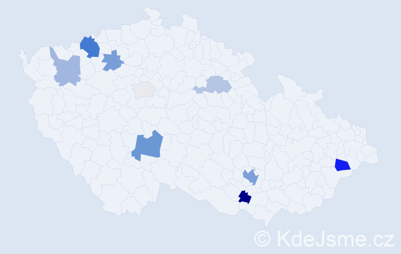 Příjmení: 'Roob', počet výskytů 17 v celé ČR