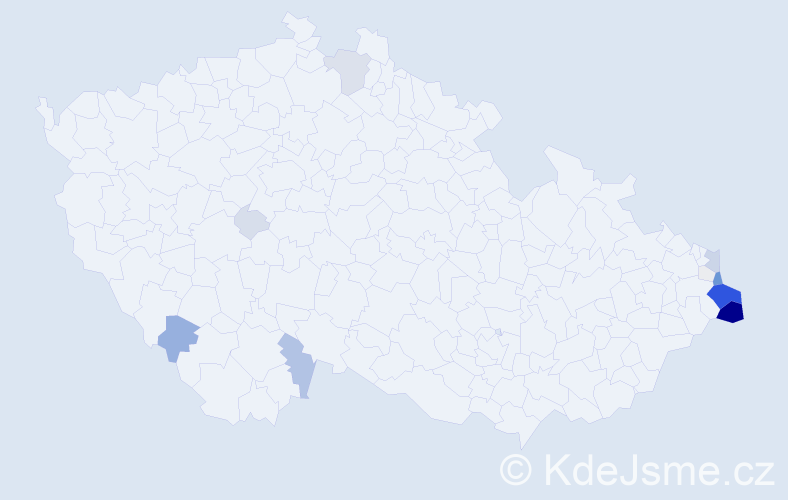 Příjmení: 'Klapsiová', počet výskytů 79 v celé ČR