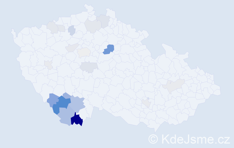 Příjmení: 'Slad', počet výskytů 50 v celé ČR